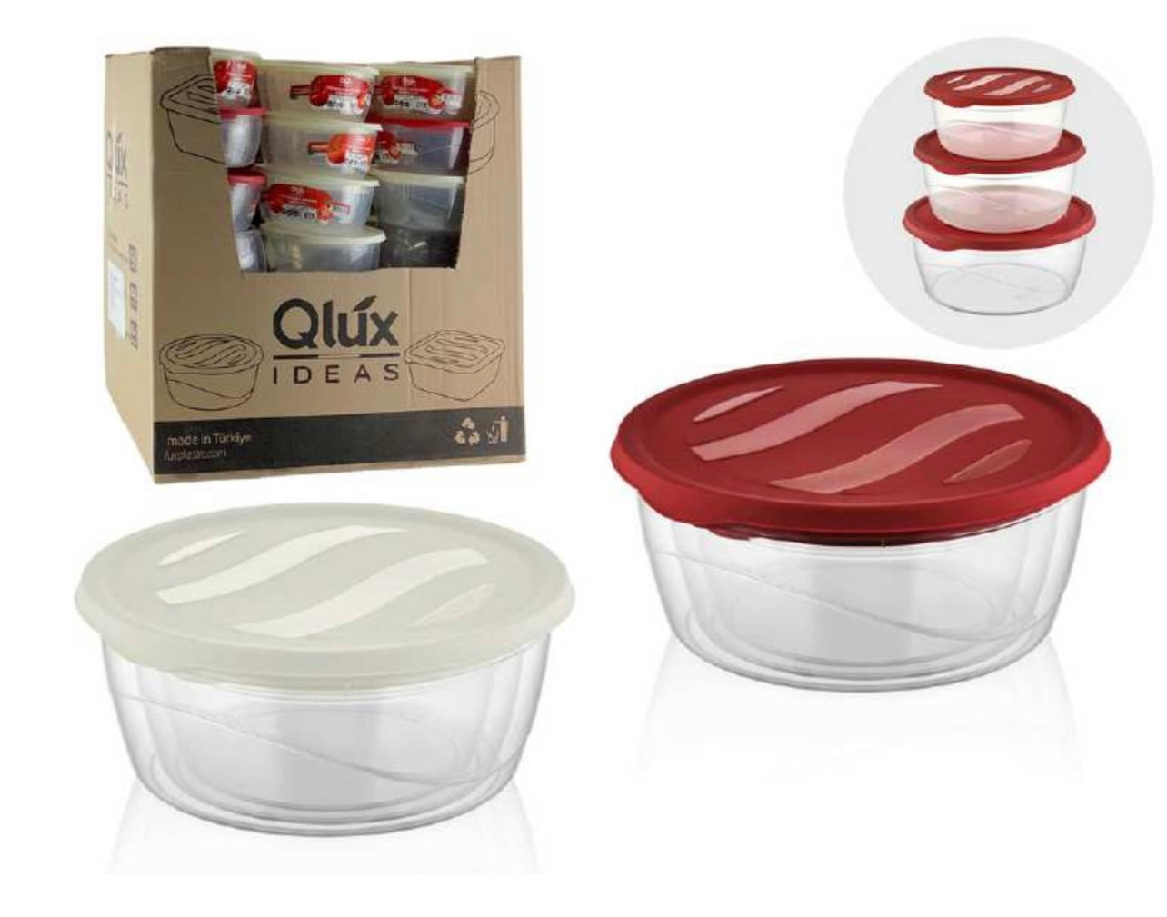 Qlux Ideas 3pc Round Saver Bowl