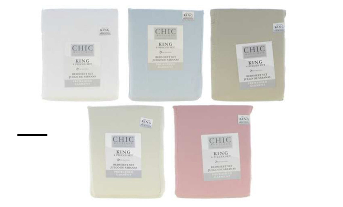 Chic Boutique King 4pc Sheet Set