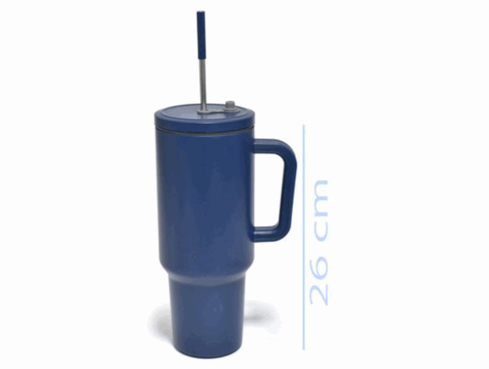 40oz Vaccum Flask w/ Metal Straw