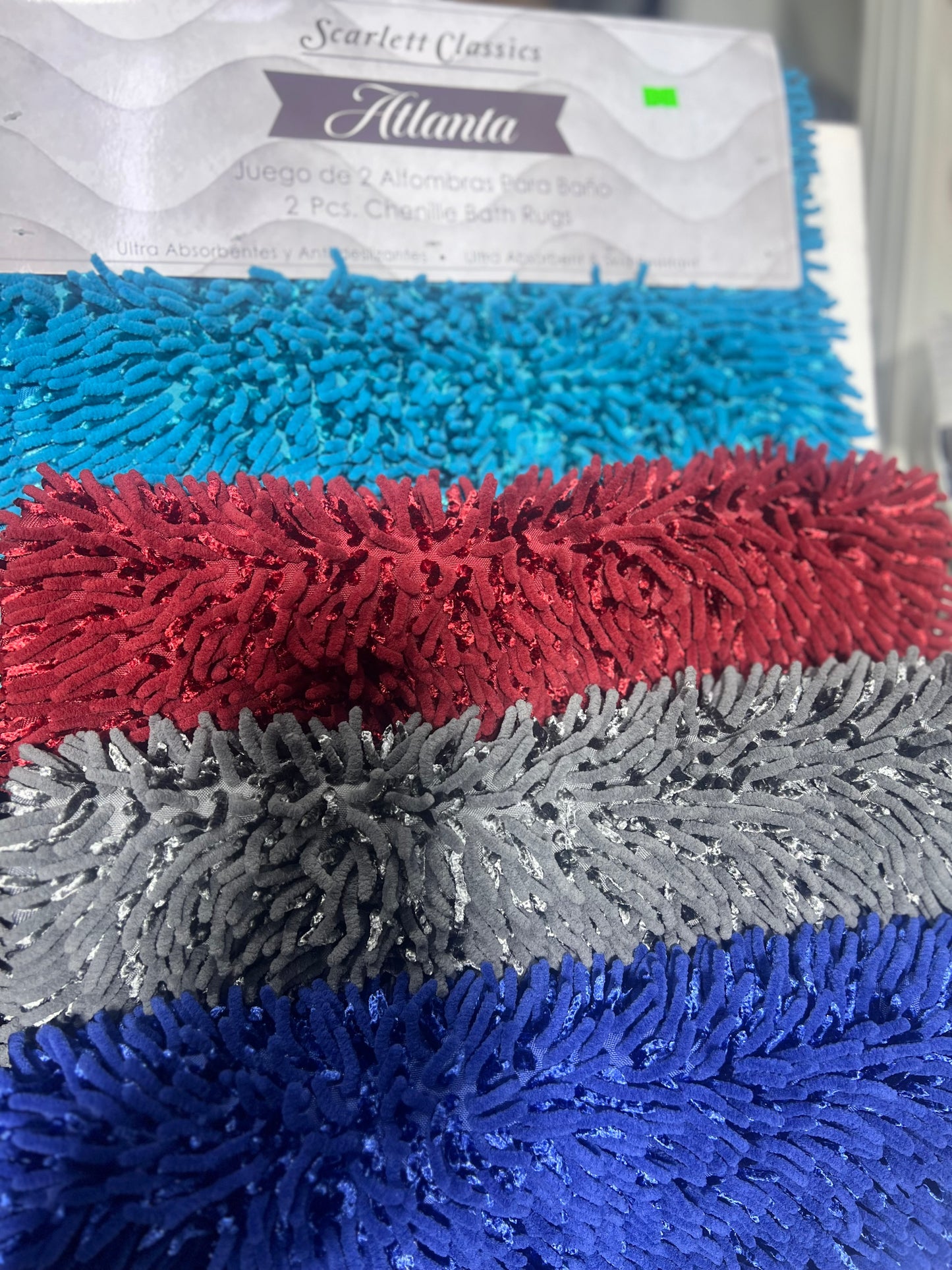 Scarlett Classics 2 Piece Chenille Bath Rugs