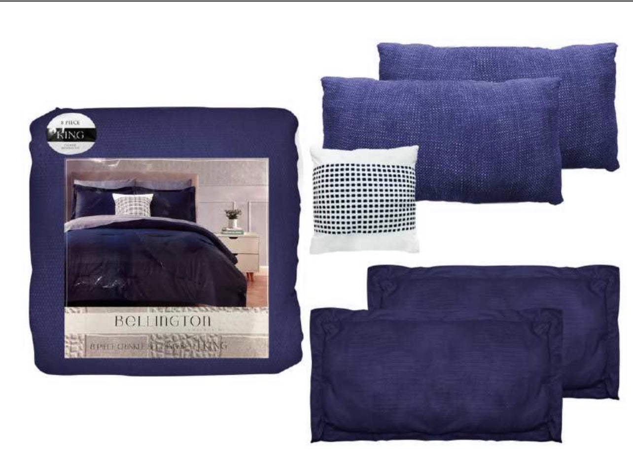 Bellington 8pc Crinkle Bedding Set