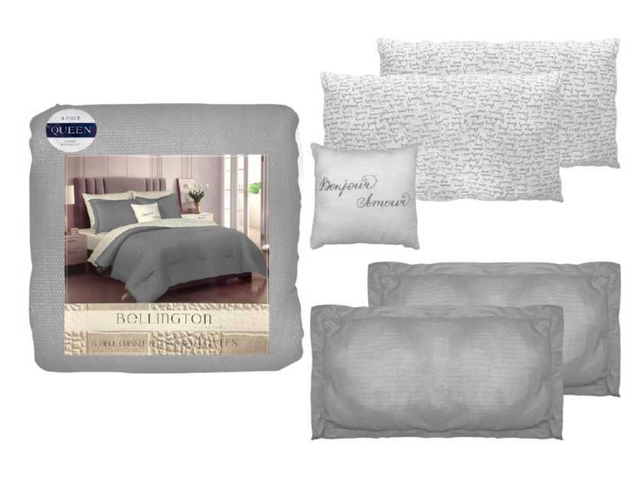 Bellington 8pc Crinkle Bedding Set