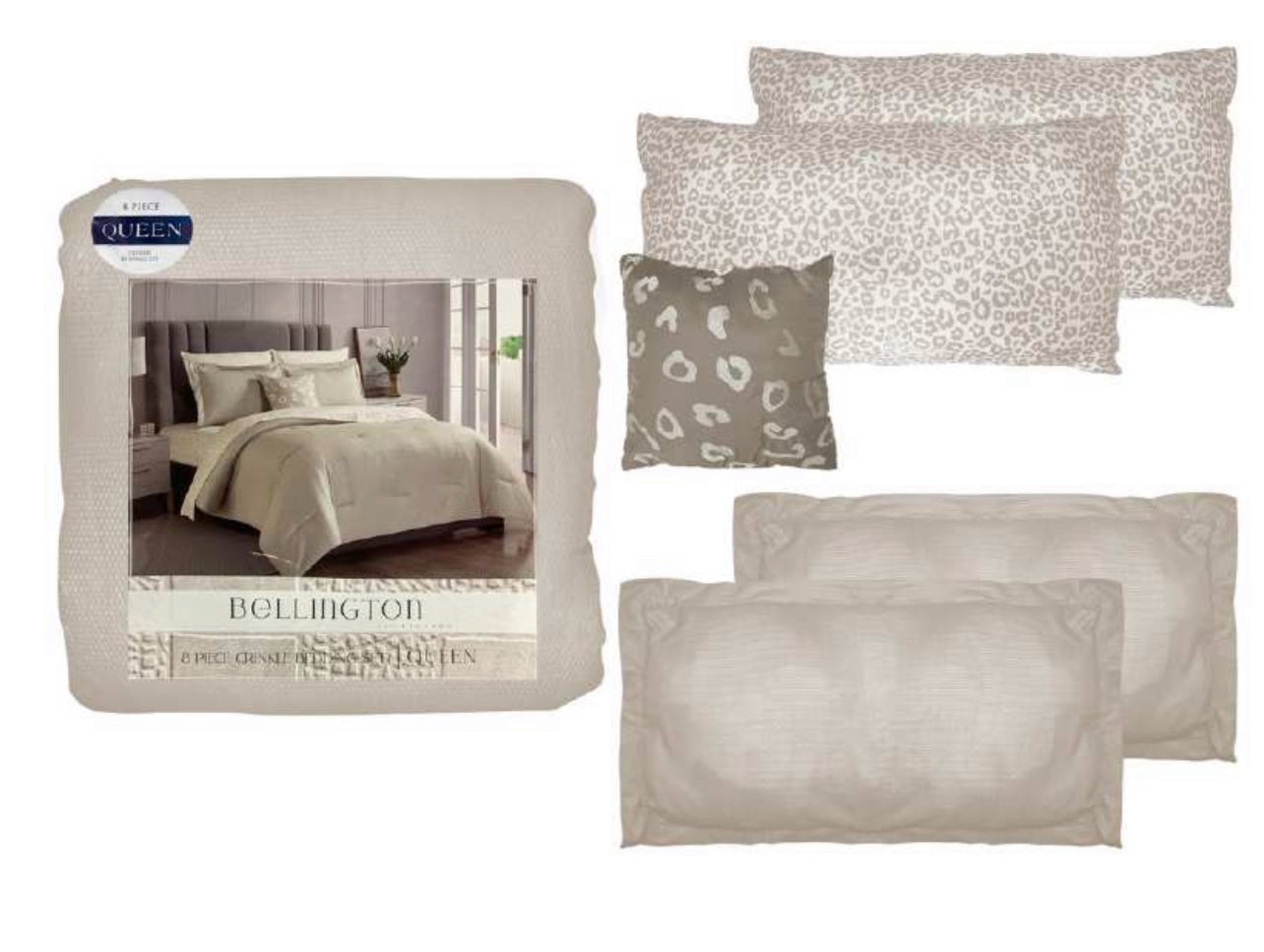 Bellington 8pc Crinkle Bedding Set
