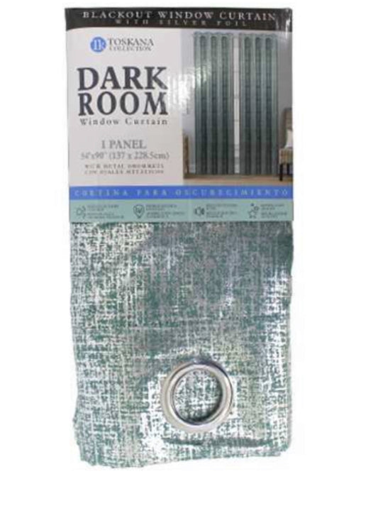 Teal Geometric Blackout Curtain