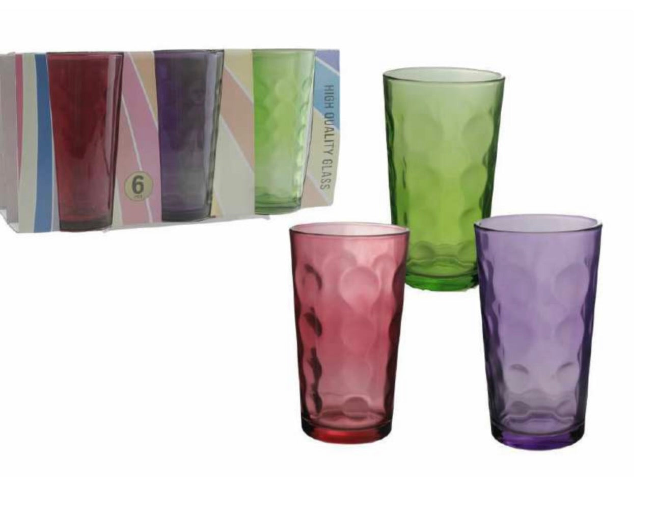 Coloured Glass 6pc