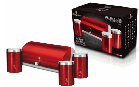 BerlingerHaus Mettalic Line Breadbox with Canister