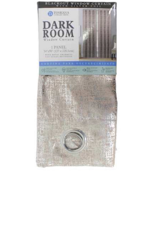 Silver-Pink Geometric Blackout Curtain