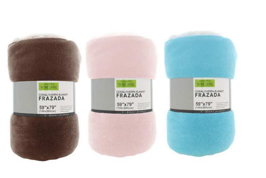 Home-Living Coral Sherpa Blanket