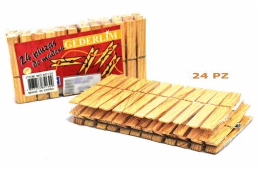 Wooden Clothes Clip 24pc Pack