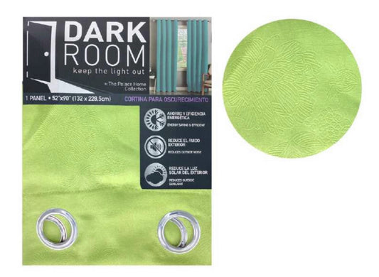 Green Floral Blackout Curtain