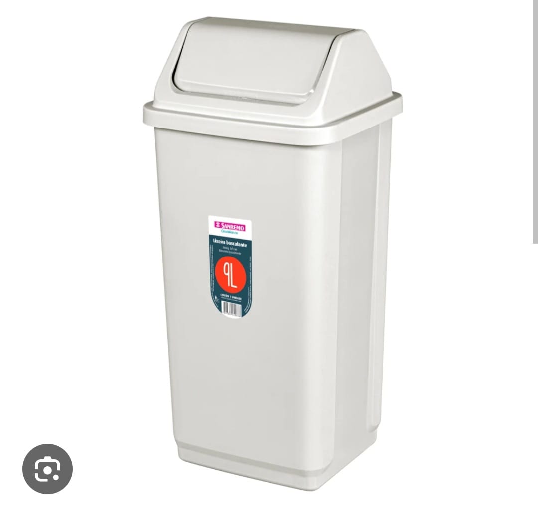 Sanremo Casablanca 9L Plastic Swing Bin - Beige