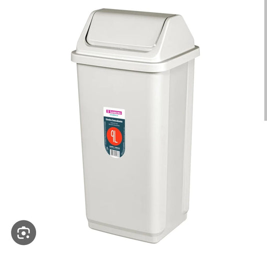 Sanremo Casablanca 9L Plastic Swing Bin - Beige